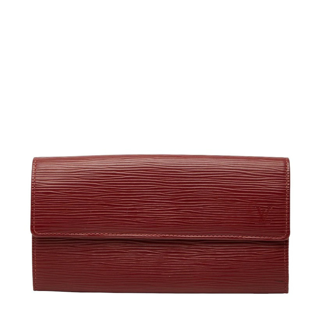 Louis Vuitton Epi Portefeuille Sarah Bi fold Wallet Red Leather